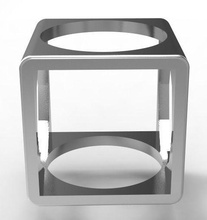 3 in 1 cúbico mensring anel joalheria homens cubo moderno argolas 3d print model - Mito3D