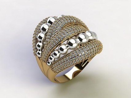 3 color oro anillo joyería joya lujo brillante accesorio precioso Boda diamante platino imprimible plata Diamante rubí Moda belleza zafiro anillos 3d print model - Mito3D