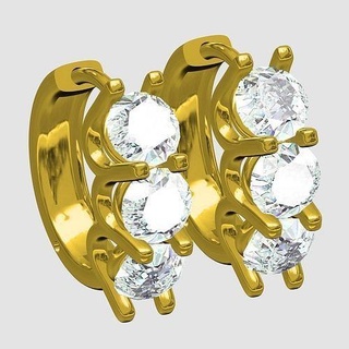 3 diamond u gellery earring jewellery stone gem gold silver fashion beauty antique beautiful sterlling 3d cad design customize jewelry earrings 3d print model - Mito3D