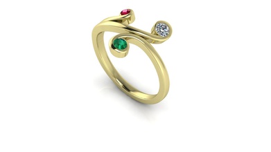 3 diamanti anello d'oro gioielli 3diamonds band matrimonio lei di fidanzamento preziosi oro diamondo le signore gioiello gemma anelli 3stones rilogic stampabile argento 3d print model - Mito3D
