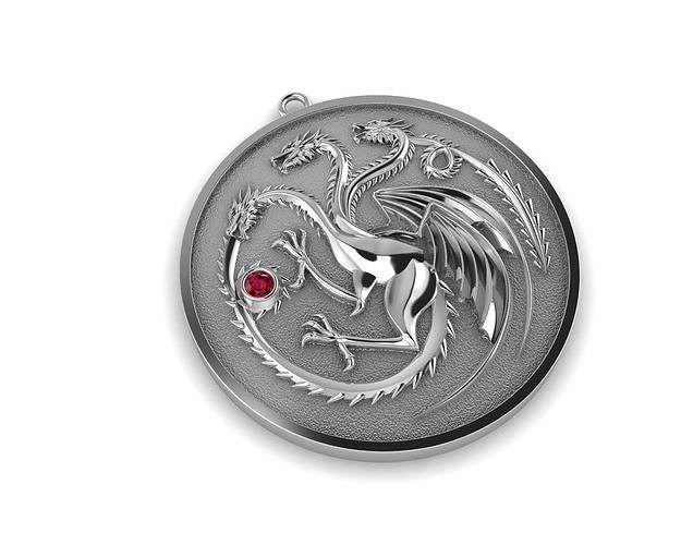 3 head dragon pendant gold jewel jewelry silver pendants 3D print model - Mito3D