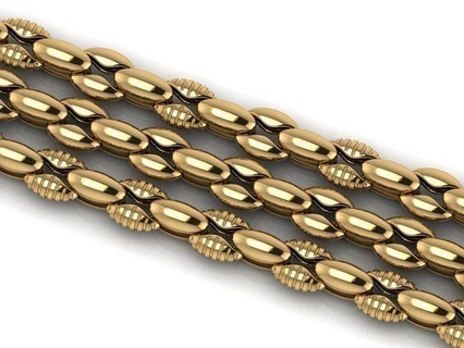 3 in1 unique chain link jewelry metal bracelet 3d models bracelets jewel gold jewellery print model chainlink necklaces braceletlink necklace silver 3d print model - Mito3D