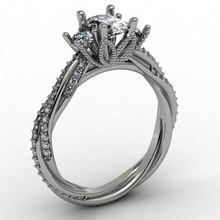 3 Ovale Steine Verlobung ring twisted Schaft Schmuck Luxus gem gold bedruckbar ist Diamant-ring Mode-ring gold-ring engagement Ringe 3d print model - Mito3D