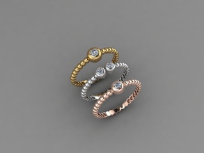 3 pcs tendance de l'anneau bijoux or imprimable collier joyau pendentif d'argent le diamant précieux l'engagement luxe l'accessoire brillant la mode beauté saphir blanc bracelet les anneaux 3d print model - Mito3D