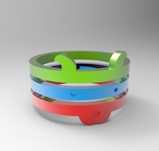3 pezzo di cane a forma anello gioielli soldi stand immagine cassa banca vari modelli anelli 3d print model - Mito3D