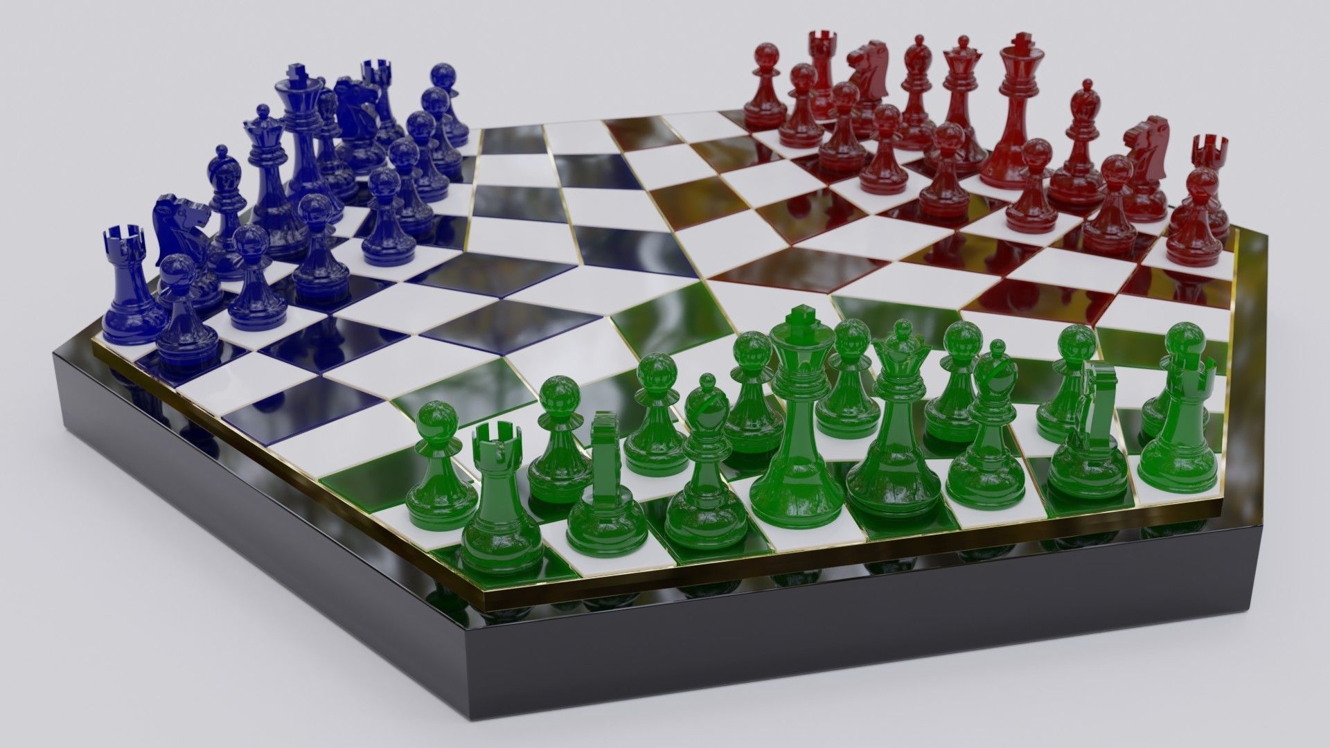 3 player chess board - games collection amazing ideas edition game three players multiple abstract strategy strategic multiplayer 3d print toys 3D print model - Mito3D