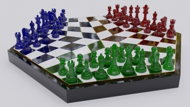 3 jogador xadrez borda jogos coleção surpreendente ideias edição jogadoras múltiplo resumo estratégia estratégico multijogador 3d impressão brinquedos 3d print model - Mito3D
