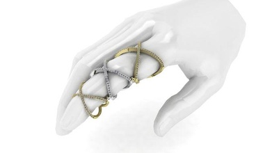 3 ring model 3d print 3ring gold fashion 14k jewelry rings 3d print model - Mito3D