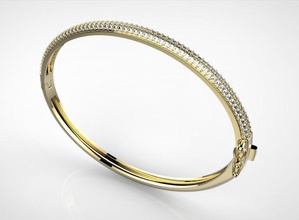 3 righe braccialetto 45x56cm diamante gioielleria gemma pietra preziosa oro stampa stampabile prototipazione cnc braccialetti 3d print model - Mito3D