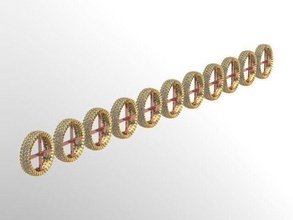 3 righe of nozze anelli gioielleria oro argento platino brillante diamante stampabile squillare orecchini braccialetto collane pendente moda bellezza 3d print model - Mito3D