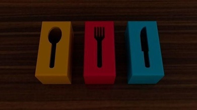 3 forma clasificación cajas cuchillería formas caja 3d imprimible impresión rompecabezas juguete niños juegos juguetes 3d print model - Mito3D