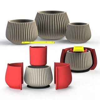 3 dimensioni vasi fabbricazione silicone muffa siliconemold ako3d 3dprint design personalizzato 3ddesign vaso pentola calcestruzzo modanatura Casa 3d print model - Mito3D
