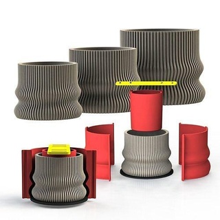 3 dimensioni of vasi fabbricazione silicone muffa calcestruzzo siliconemold vaso pentola 3dprint 3ddesign design personalizzato file stl ako3d stampo cemento casa 3d print model - Mito3D