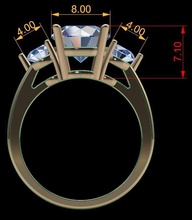 3 taş nişan yüzük takı altın elmas mücevher moda değerli Solitaire zarif Antik 3d print model - Mito3D