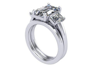 3 calcolo squillare ecs diamante d'oro argento gioielleria anelli 3d print model - Mito3D