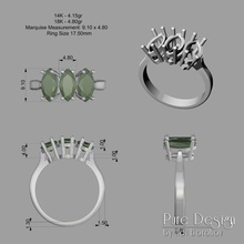 3 calcolo squillare marchesa diamanti anelli diamante gioielleria pietra preziosa brillante 3d stampa modello oro gemma gemme dimamond tagliare tagli gioiello 3d print model - Mito3D