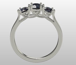 3 in pietra a traliccio anello gioielli 18k 14k oro matrix9 clayoo 3stone diamante leggero anelli 3d print model - Mito3D