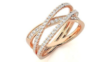 3 fio borda coquetel anel 3dm stl renderiza detalhes argolas solitário esterlina imprimível diamante platina brilhante casamento noivado jóia jóias joalheria ouro alto 3d print model - Mito3D