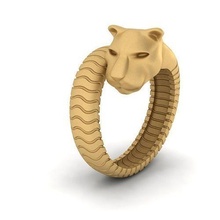 tiger ring jewel jewelry jewellry gold silver jewellery engagement platinum fashion matrix rhino 3d design designer rings 3d print model - Mito3D