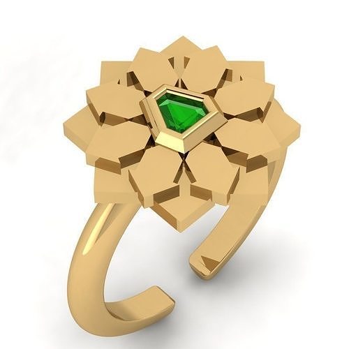 3d model Ring Mandala Juwel Schmuck Gold Silber druckbar Diamant Hochzeit Engagement Mode Schönheit Anhänger Halskette Ringe 3D print model - Mito3D