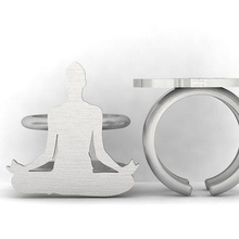 3d model yoga bague or argent rose platine engagement mode rhinocéros matrice art modèle conception anneaux bijoux imprimable diamant bijou mariage 3d print model - Mito3D
