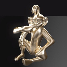 3d-macacos 043 jóias japão macaco bonito animais o chimpanzé peças desafio pingentes 3d print model - Mito3D