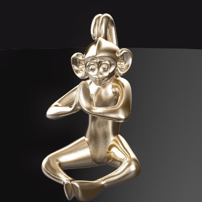 3d-monkeys 044 jewelry japan monkey cute animal chimpanzee animals parts challenge pendants 3D print model - Mito3D