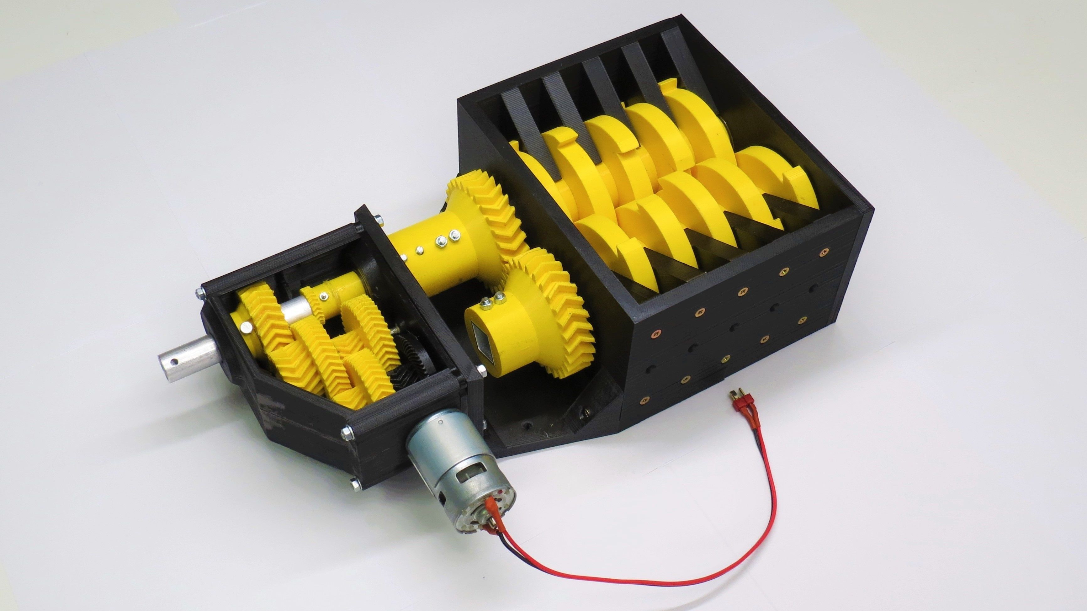 3d printable destruidor trituração imprimível engrenagem helicoidal mecanismo mecânico fusion360 dentes totalmente bribro12 engenharia robô faça mecânica estampas 775 caixa velocidade eixo rolamento passatempo partes 3D print model - Mito3D