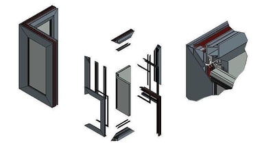 3d alumínio canto janela impressão modelo vídeo animação fabricação construção portas fachada cortina parede térmico arquitetura fábrica manufatura fabricar arquitetônico engenharia ciência 3d print model - Mito3D