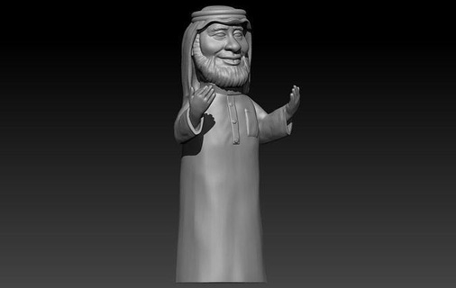 3d arabe homme prêt impression art milieu Émirats arabes unis saoudien Dubai musulman personnage dessin animé stylisé sculptures 3d print model - Mito3D