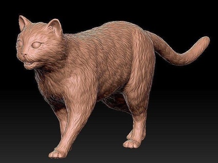 3d gato animal mamífero pele natureza arte esculturas 3d print model - Mito3D