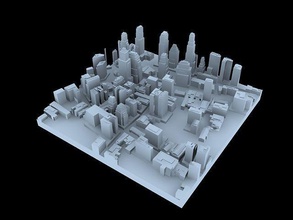 3d kent puzzy 3 mimari öz gruplama bina heykel küp geometrik şekil aile iş hobi kendin yap 3d print model - Mito3D