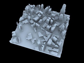 Ville en 3d puzzy-4 jeux-jouets de l'architecture isolé abstraite d'affaires conceptuel forme art carré la statue publicité idée jeux les jouets puzzle 3d print model - Mito3D