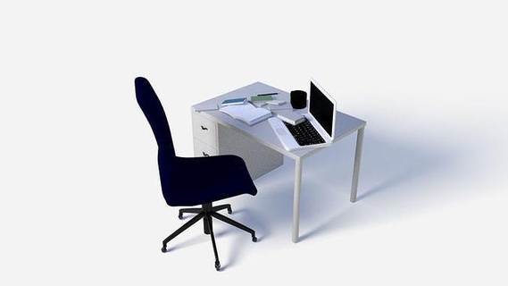 3d computer desk - workstation work interior model design office furnishings microsoft windows room architectural house modern furniture 3d print model - Mito3D