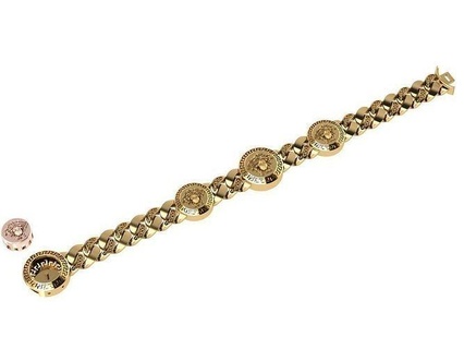 3d design chain gold bracelet silver jewelery modern shining jewelry bracelets 3d print model - Mito3D