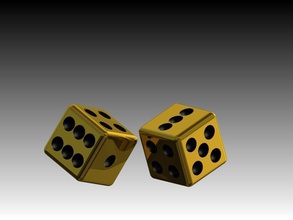 3d-Würfel Spiele-Spielzeug gold Würfel - Spielzeug drucken bedruckbar ist 3d design Spiele Spiele, 3d print model - Mito3D