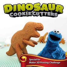 3d dino cookie cutters - trex baking biscuit baked tyrannosaurus jurassic cutter hobby toy fun hobbies rex printable makerschallenge gadgetchallenge diy fbx 3d print model - Mito3D