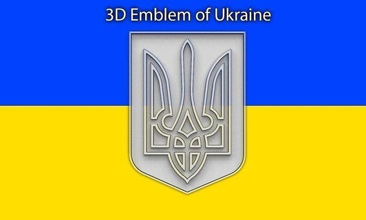 3d Emblem Ukraine drucken sparen Dekoration architektonisch Kunst Zeichen Logos 3d print model - Mito3D