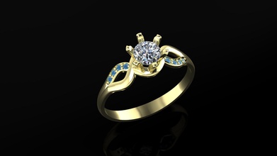 3d engagement ring jewelry rings gold fashion print printable shiny stl 3dgold rhino 3d print model - Mito3D