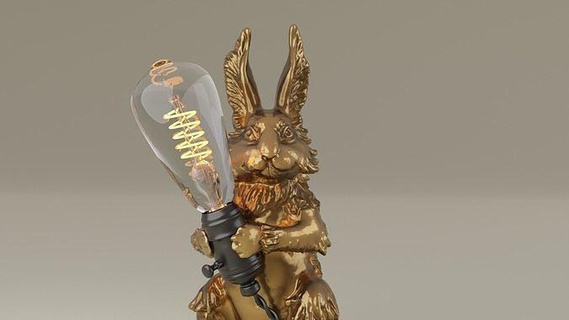 3d figurilla of conejo impresión modelo conejito animales lindo arte dibujos animados personaje mascota pascua resurrección 2023 lámpara esculturas 3d print model - Mito3D