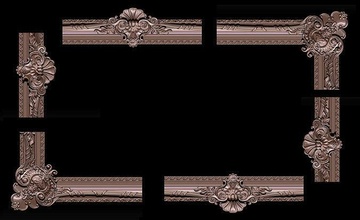 3d telaio legna intaglio stl modello cnc router macchina specchio rilievi vintage ornamento barocco decorazione intagliare parete antico casa mobilia 3d print model - Mito3D