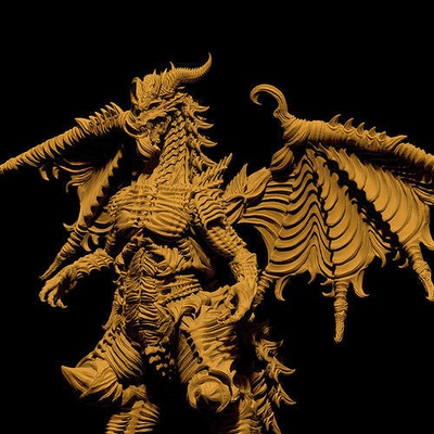 3d jeu atouts impression modèle dragon figure modélisation poly rendu ange imprimante sculpture art miniatures collection marteau guerre fantaisie loisir cg zbrush jeux jouets 3d print model - Mito3D