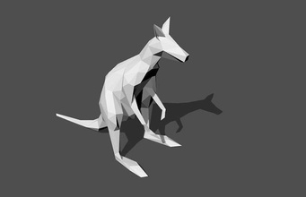 3d geometrik hayvan kanguru dekorasyonlar Sanat heykel tasarım doğa kağıt illüstrasyon beyaz dekorasyon gücü heykeller 3d print model - Mito3D