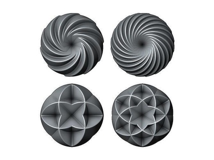 3d geometrical pattern rosettes n03 rosette carving ornament artcam plaster gypsum moldings relief printable chocolat mold pastry abstract carved geometric shape jewelry pendant art 3d print model - Mito3D