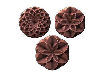 3d geometrical pattern rosettes n04 rosette carving ornament artcam plaster gypsum moldings relief printable chocolat mold pastry abstract carved geometric shape jewelry pendant house decor 3d print model - Mito3D