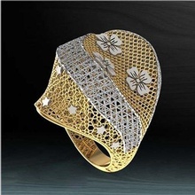 3d oro anillo Boda compromiso joyería imprimible joya diamante plata blanco mujeres Moda anillos banda deshierbe pareja platino 3d print model - Mito3D