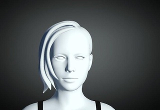3d cabello estilo hembra 11 modelo oler mujer niña cabeza cara belleza Barbero 3dprint personaje Moda 3d print model - Mito3D