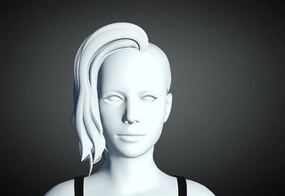 3d cabello estilo hembra 13 modelo peinado mujer niña cabeza cara Barbero belleza 3dprint personaje Moda 3d print model - Mito3D