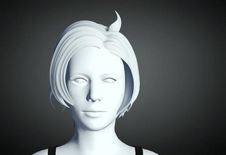 3d cheveux style femelle 9 modèle coiffure femme fille tête visage coiffeur beauté 3dprint personnage mode 3d print model - Mito3D