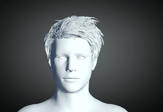 3d capelli stile uomo 77 modello acconciatura maschio testa viso barbiere bellezza 3dprint carattere moda 3d print model - Mito3D